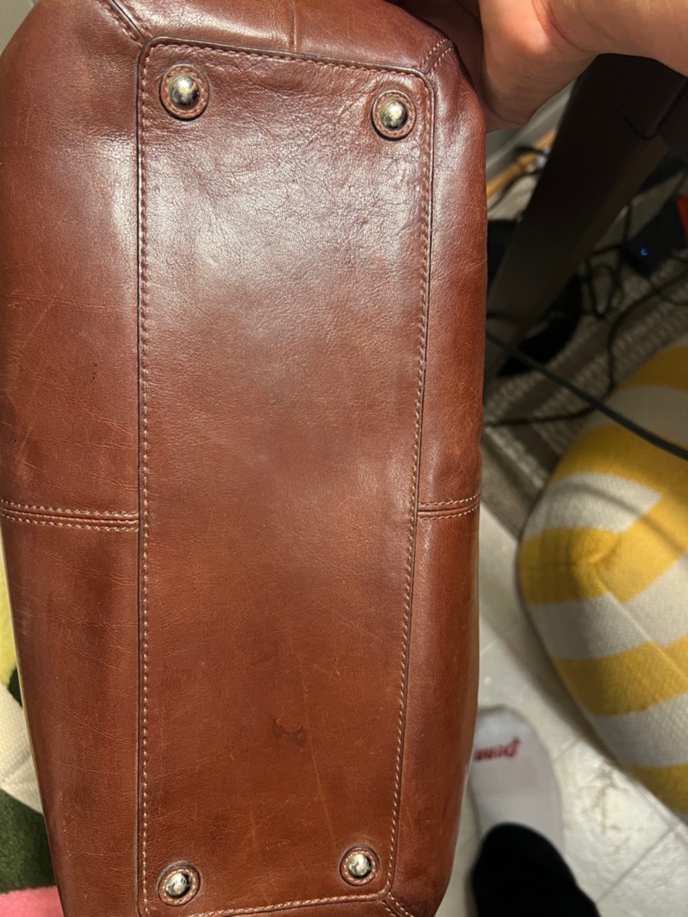 Vintage Coach Hampton Pleated Leather Satchel (style F18792) - Picture 12 of 14
